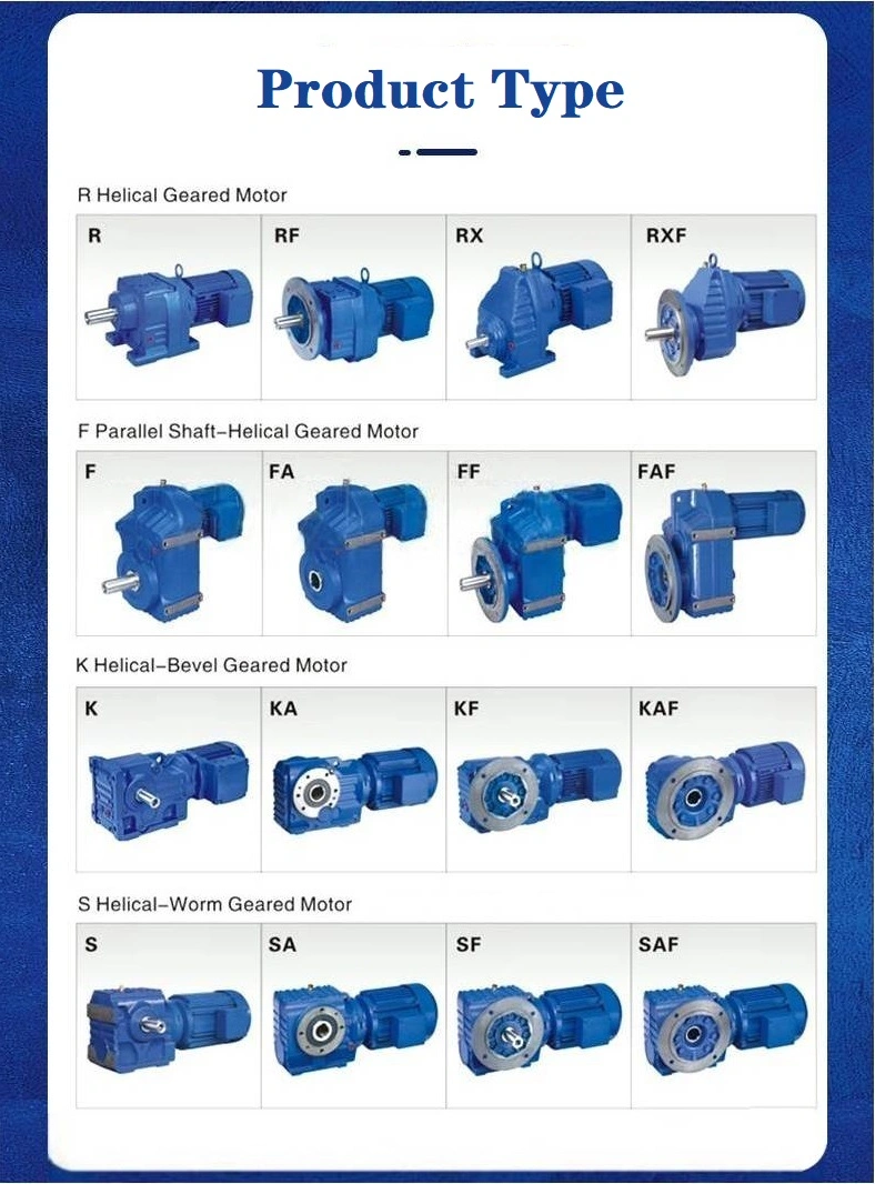 F Series Foot-Mounted Parallel Shaft Helical Gear Units with Solid Shaft Gearbox Electric Motor Speed Gear Reducer