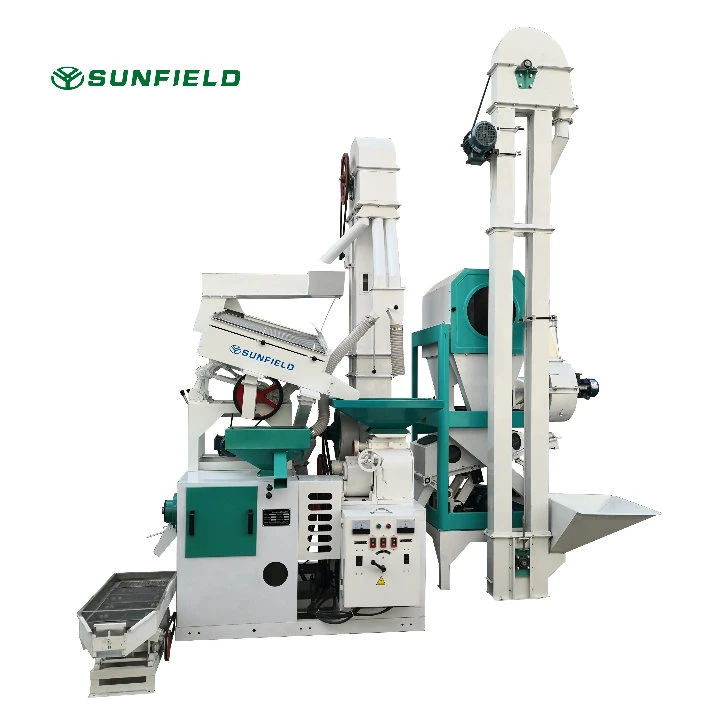 Sunfield 20tpd Automatic Combined Rice Milling Machines Paddy Grain Processing Machinery Equipment with Rice Whitner Destoner Husker