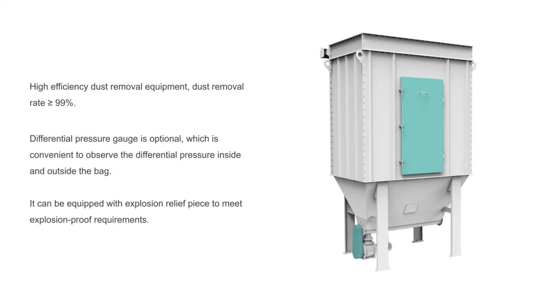 Square High Pressure Jet Round Bag Industrial Air Dust Control Equipment for Wheat, Paddy, Rice, Corn, Soybean, Flour etc. Grain Processing Machinery